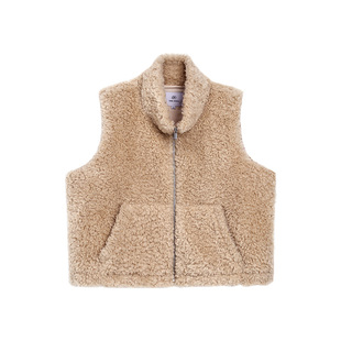 TurnSignal立领仿羊羔毛马甲女秋冬休闲宽松保暖叠穿绒背心外穿