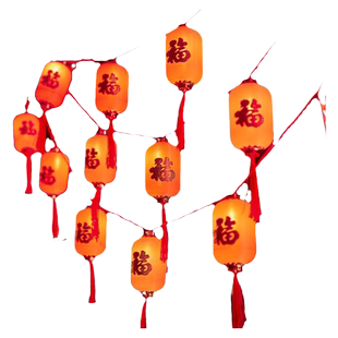 新年福袋福字红灯笼彩灯闪灯串灯满天星过年春节装饰挂灯氛围灯