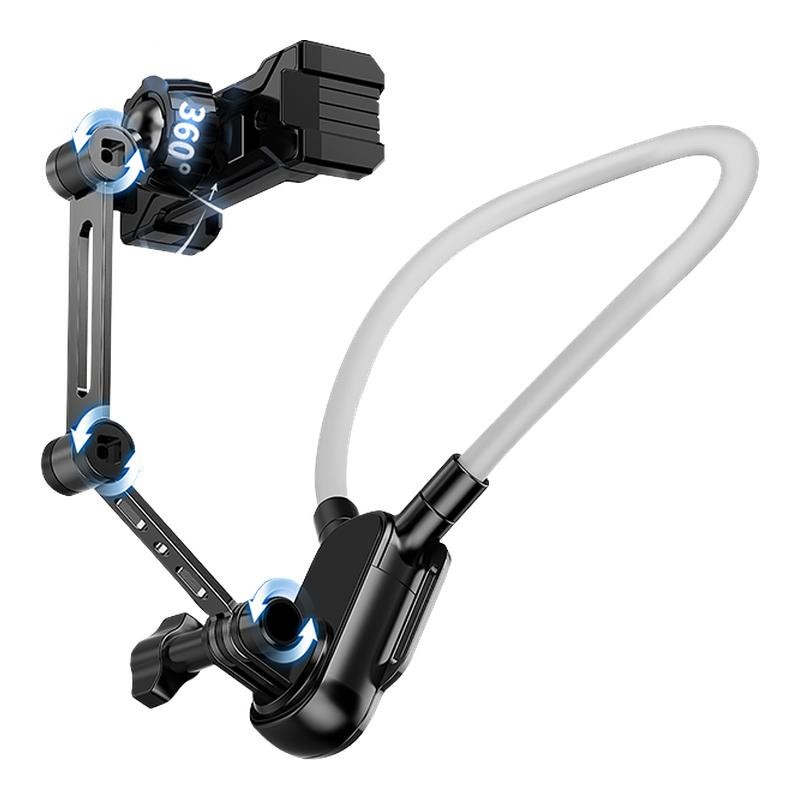 手机挂脖支架第一视角拍摄胸前固定防抖骑行钓鱼vlog视频户外跑步直播设备适配gopro运动相机360大疆action