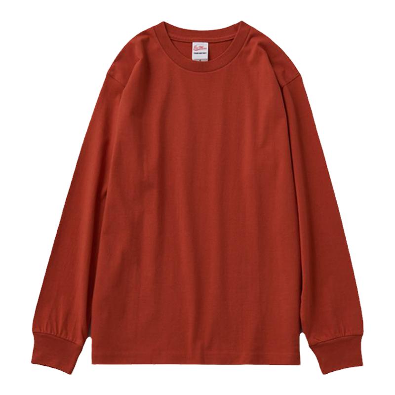 纯棉重磅长袖t恤定制印logo工作服班服休闲宽松日韩版圆领打底diy