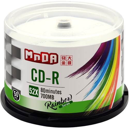 铭大金碟 cd光盘 彩虹系列CD-R 52X 空白光盘 刻录盘cd 50片桶装 档案级 刻录碟 cd光盘cd光盘空白 空光碟
