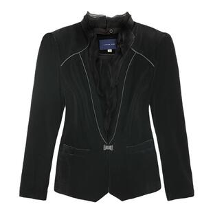 LIANGNUO靓诺黑丝绒外衣西装外套气质轻奢短上衣LS12012A