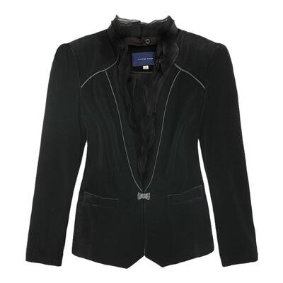 靓诺休闲黑色丝绒小西装秋冬