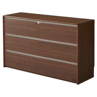 全友家居实木框架胡桃木色五斗柜客厅靠墙置物沙发边柜卧室抽屉柜