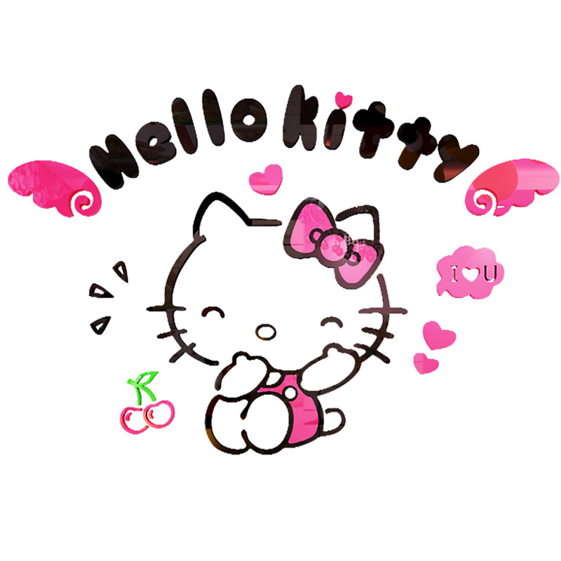 卡通猫咪3d立体墙贴墙壁女孩房间