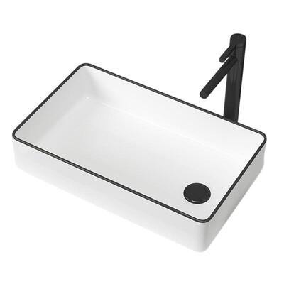 侧边下水陶瓷台上盆偏口洗手盆