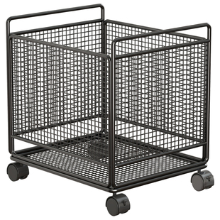 桌下书本收纳箱家用书包架带轮移动文件资料整理筐办公室储物神器