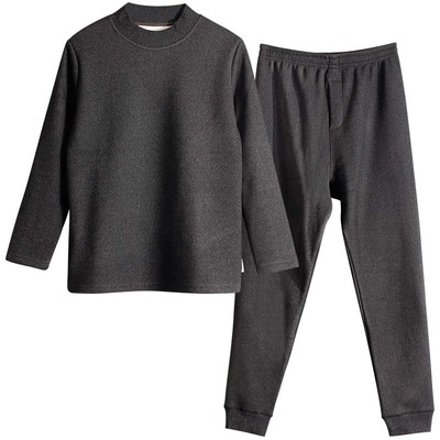 胖男童德绒保暖内衣套装一体绒厚