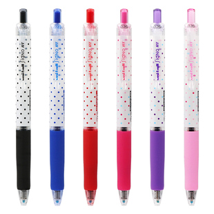 日本UNI三菱中性笔umn138限定波点款按动式学生用水笔盒装uni-ball figno黑笔笔芯0.38mm子弹头签字笔文具