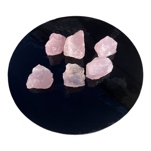 天然粉水晶原石毛料未抛光消磁石矿香石家居装饰香薰石摆件鱼缸石