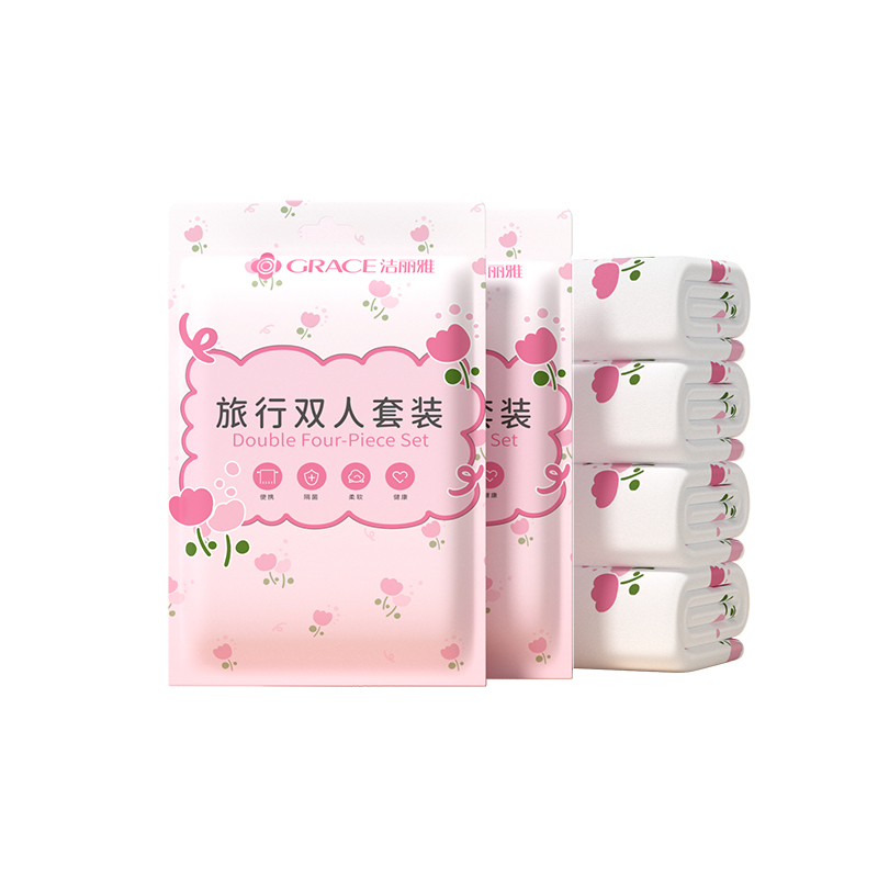 洁丽雅一次性床单被罩枕套床笠旅行单双人床上用品四件套酒店隔脏