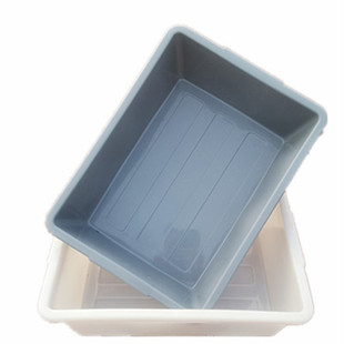 酒店收餐具安检框收碗筐餐厅塑料菜篮盘盆玩具收纳盒长方形下栏盆