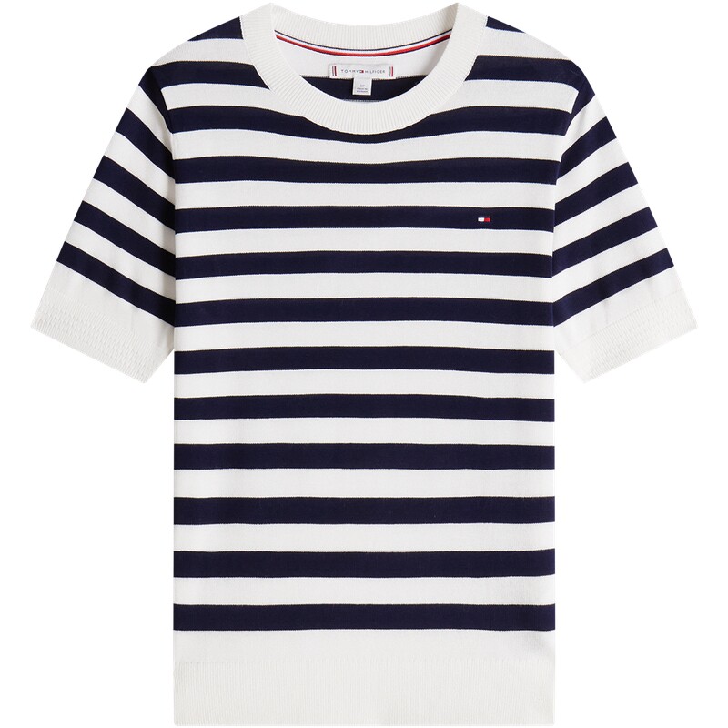 Tommy女装条纹轻薄短袖针织衫