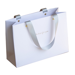 ins风白色高级感礼品袋手提购物纸袋生日礼品袋礼物袋简约纸袋