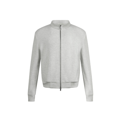 ESAT 双色精紧棉短款立领拉链开衫卫衣外套