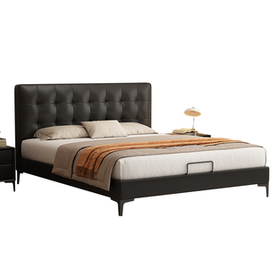 实木床薄床头可定制任意尺寸华夫格单人床小户型齐边床排骨架床架