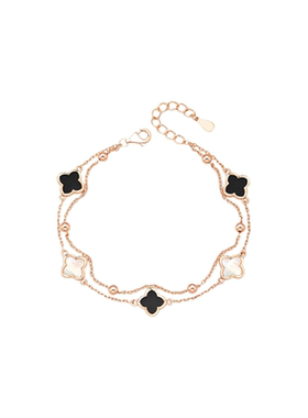 月售500+S999纯银幸运四叶草项链