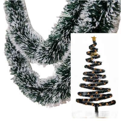 墨绿白边彩条墙面树套餐