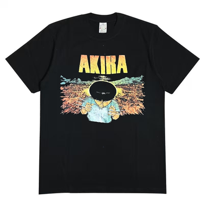 AKIRA阿基拉美式复古朋克动漫风撞色拼接潮牌小众设计感短袖T恤