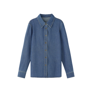 小禾【沿海公路】天丝棉混纺贴身亲肤吸湿透气垂坠牛仔衬衫外套