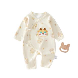 新生儿婴儿连体衣夏季薄款长袖0到3个月初生宝宝满月衣服a类52码9