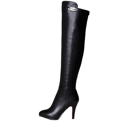 欧美过膝靴细高跟靴子防水台女靴