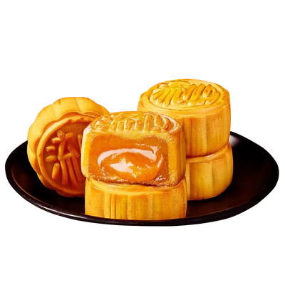 奶黄流心月饼礼盒装广式爆浆流心月饼多口味散装中秋送礼零食批发