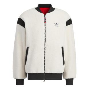 马思纯同款阮菲菲联名双面穿仿羊羔绒棉服adidas阿迪达斯三叶草