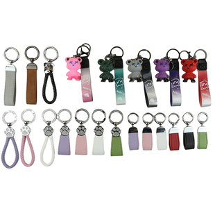 卡通暴力熊奶油熊皮带钥匙扣汽车电动车书包挂饰情侣网红锁匙圈