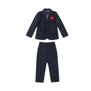 男童西装套装秋冬儿童礼服男孩主持人钢琴演出服加肥大码加绒西服