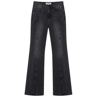 TeenieWeenie小熊秋季简约时髦提臀微喇牛仔裤修身时髦长裤复古女