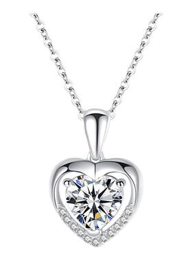 生日礼物925银女生爱心吊坠