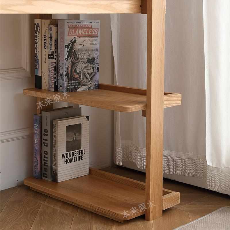 工厂直营实木书桌书架一体小户型靠墙转角办公桌子简约书房电脑桌