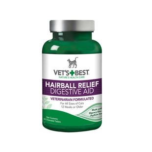 Vets Best美国绿十字猫草片植物化毛膏猫咪去毛球调理肠胃60片