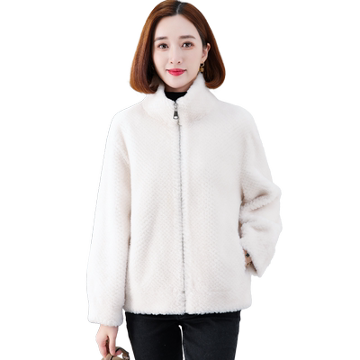 羊剪绒海宁羔羊毛毛颗粒皮草外套