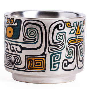 金银错鎏银主人杯茶杯个人专用品茗杯功夫茶具陶瓷茶具单茶碗茶盏