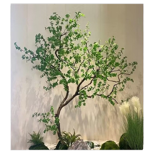 仿真吊钟树马醉木室内植物造景仿真绿植大型假树景观橱窗摆件套装