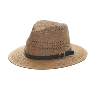 男女草帽镂空大帽檐遮阳帽情侣夏季爵士帽男女通用巴拿马帽礼帽