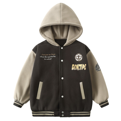 男童夹棉外套秋冬款2025新款加厚秋装中大儿童棒球服男孩棉服冬季