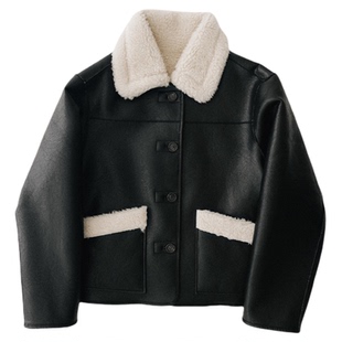 FACADE PATTERN韩国女士25冬季复古毛呢双面穆斯坦格外套 MUSINSA