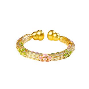 宫里上新纯银戒指999女足银古法珐琅银饰轻奢高级感女生生日礼物