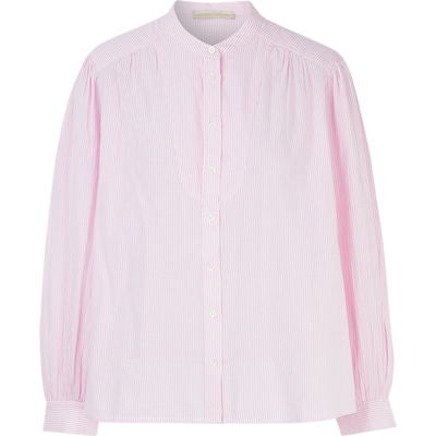 【折扣】Vanessa Bruno 夏季女粉色条纹棉质衬衫