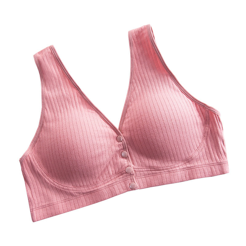 胖妹妹纯棉薄前扣哺乳文胸内衣无