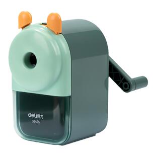 得力粗杆铅笔大孔削笔器洞洞笔卷笔刀小学生专用自动削笔刀儿童绞笔刀素描铅笔转笔刀大口径卷笔刀手摇削笔机