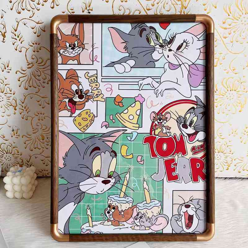 新品 铜角实木洗照片做成相框摆台简约6全家福小画框挂墙像框摆件