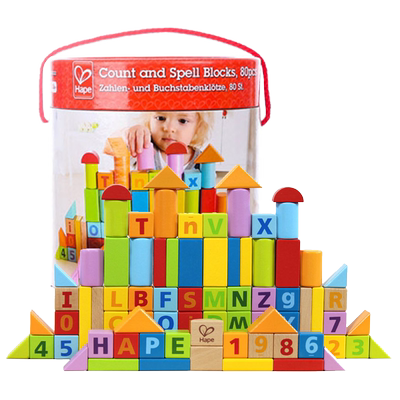 Hape进口榉木环保益智积木