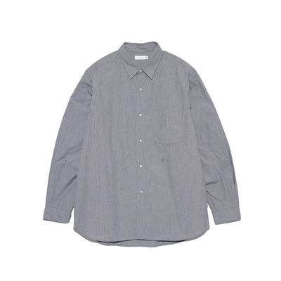 NANAMICA Regular Collar Wind开领休闲复古宽松短袖衬衫海军蓝