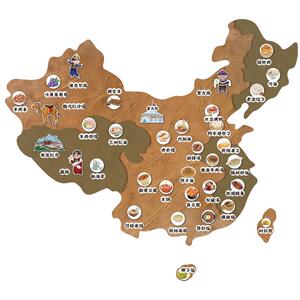 食育小饭桌墙面装饰中国美食地图午托管班环创幼儿园主题成品文化