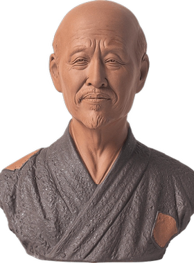 炼器中式陶瓷弘一法师半身像摆件