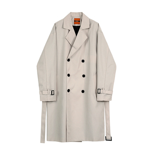 MRCYC韩系风衣男中长款宽松帅气过膝潮流休闲外套高级感百搭大衣